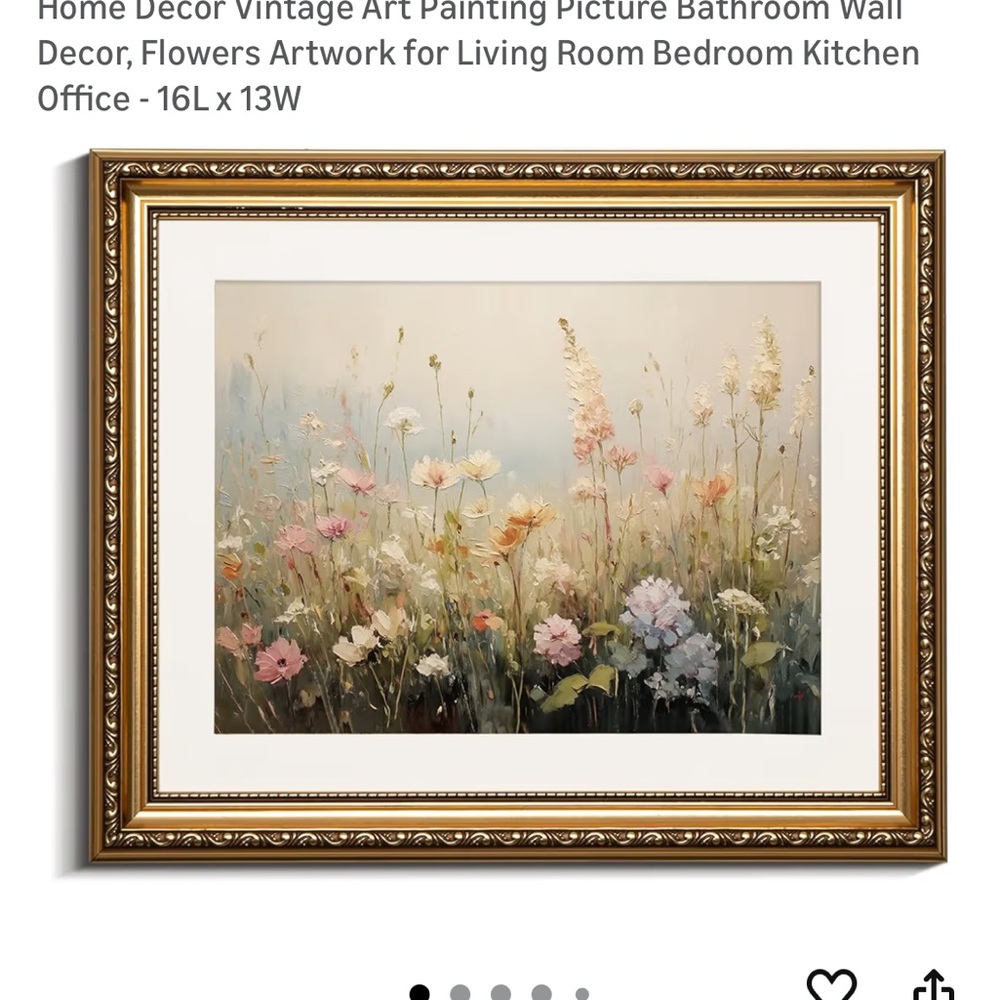 Framed Floral Field Wall Art